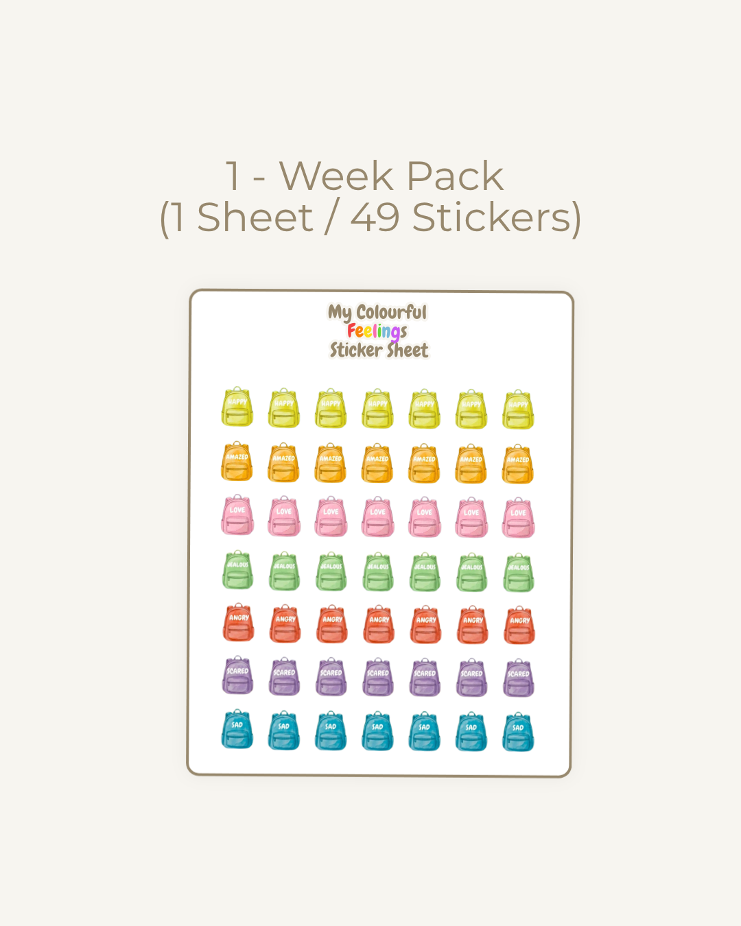 Mini Backpack Feelings Stickers