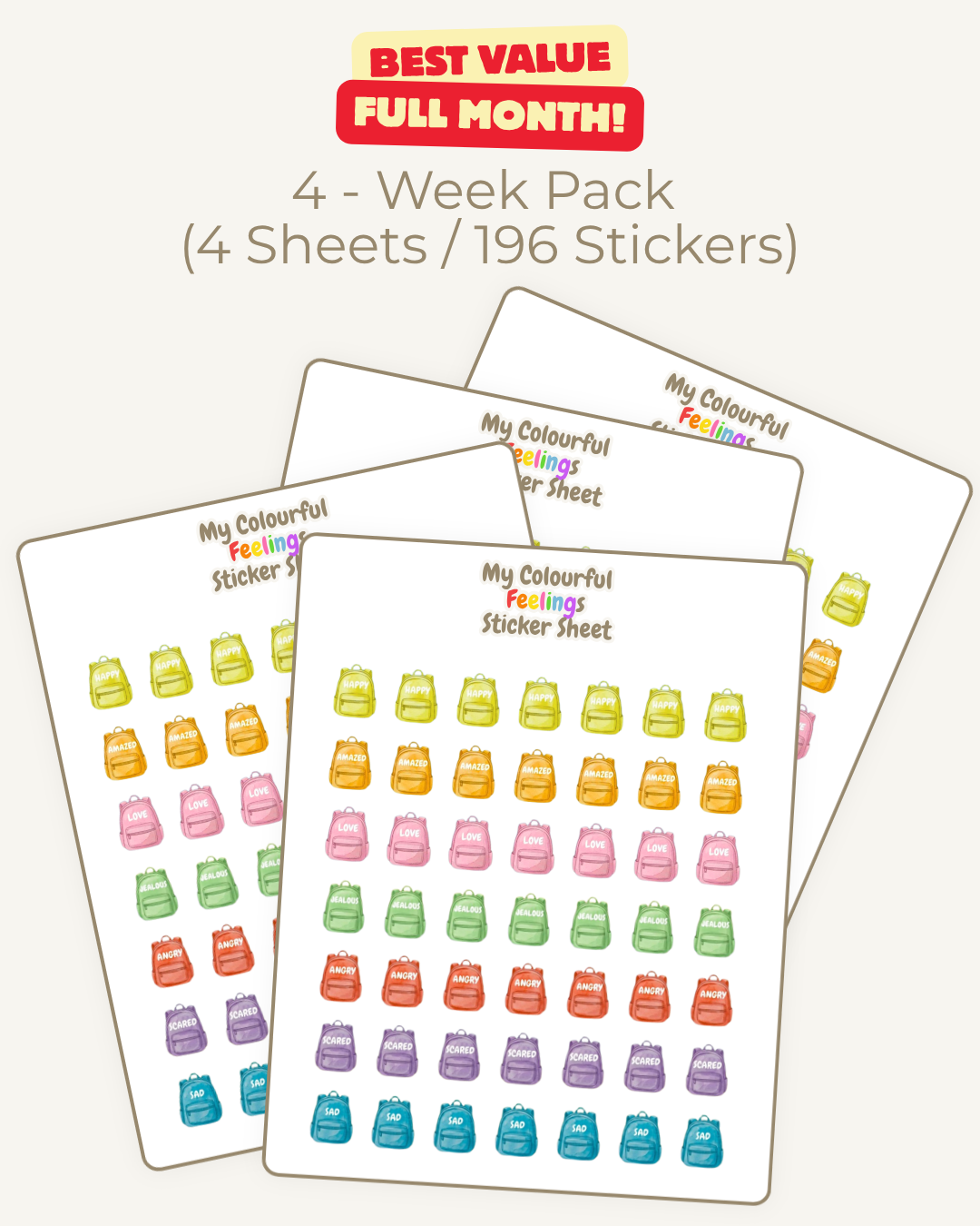 Mini Backpack Feelings Stickers